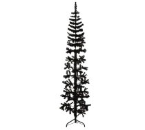Mākslīgā Ziemassvētku Egle Ar Statīvu, Pusapaļa, Melna, 240 Cm Vidaxl 8720287000815