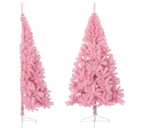Mākslīgā Ziemassvētku Egle Ar Statīvu, Pusapaļa, 180 Cm, Rozā Vidaxl 8720287021421