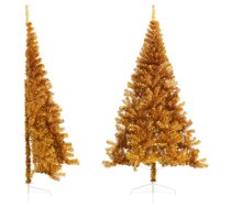 Mākslīgā Ziemassvētku Egle Ar Statīvu, 240 Cm, Zeltaina, Pet Vidaxl 8720287021643