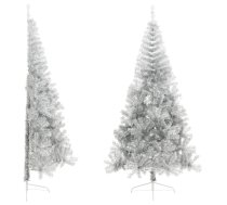 Mākslīgā Ziemassvētku Egle Ar Statīvu, 240 Cm, Sudrabaina, Pet Vidaxl 8720287021698