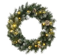 Ziemassvētku Vainags Ar Led Lampiņām, Zaļš, 60 Cm, Pvc Vidaxl 8720287068365