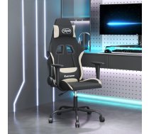 Masāžas Datorspēļu Krēsls, Melns Un Krēmkrāsas Audums Vidaxl 8720287144106