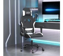 Masāžas Datorspēļu Krēsls, Melns Un Balts Audums Vidaxl 8720287144182