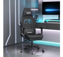 Masāžas Datorspēļu Krēsls Ar Kāju Balstu, Melns Audums Vidaxl 8720287144243