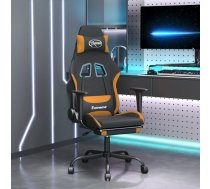 Masāžas Datorspēļu Krēsls Ar Kāju Balstu, Melns, Oranžs Audums Vidaxl 8720287144267