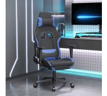 Masāžas Datorspēļu Krēsls Ar Kāju Balstu, Melns Un Zils Audums Vidaxl 8720287144489
