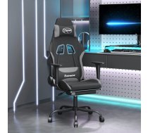 Datorspēļu Krēsls Ar Kāju Balstu, Melns Un Gaiši Pelēks Audums Vidaxl 8720287229322