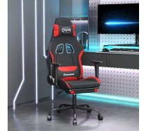 Datorspēļu Krēsls Ar Kāju Balstu, Melns Un Sarkans Audums Vidaxl 8720287229407