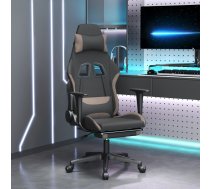 Datorspēļu Krēsls Ar Kāju Balstu, Melns Un Pelēkbrūns Audums Vidaxl 8720287229544