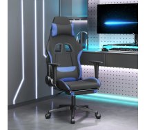 Datorspēļu Krēsls Ar Kāju Balstu, Melns Un Zils Audums Vidaxl 8720287229582