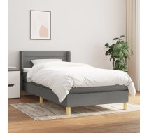Atsperu Gulta Ar Matraci, Tumši Pelēka, 90X200 Cm, Audums Vidaxl 8720287320951