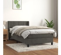 Atsperu Gulta Ar Matraci, Tumši Pelēka Samts, 90X200 Cm Vidaxl 8720287327110