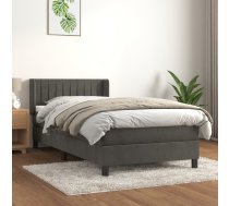 Atsperu Gulta Ar Matraci, Tumši Pelēka Samts, 90X200 Cm Vidaxl 8720287328315