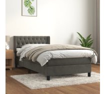 Atsperu Gulta Ar Matraci, Tumši Pelēka Samts, 90X200 Cm Vidaxl 8720287328919