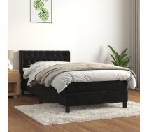 Atsperu Gulta Ar Matraci, Melna Samts, 90X200 Cm Vidaxl 8720287328926