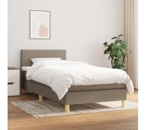 Atsperu Gultas Rāmis Ar Matraci, Pelēkbrūns, 90X200 Cm, Audums Vidaxl 8720287450931