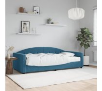 Izvelkams Dīvāns Ar Matraci, Zils, 90X200 Cm, Samts Vidaxl 8720845466503