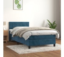 Atsperu Gulta Ar Matraci, Tumši Zils Samts, 90X200 Cm Vidaxl 8720845500092