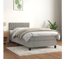 Atsperu Gulta Ar Matraci, Gaiši Pelēka Samts, 90X200 Cm Vidaxl 8720845500658