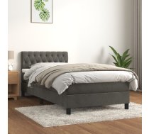 Atsperu Gulta Ar Matraci, Tumši Pelēka Samts, 90X200 Cm Vidaxl 8720845501266