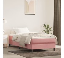 Atsperu Gulta Ar Matraci, Rozā Samts, 90X200 Cm Vidaxl 8720845548131