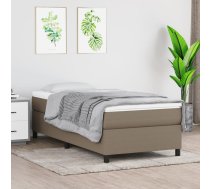 Atsperu Gultas Rāmis Ar Matraci, Pelēkbrūns, 90X200 Cm, Audums Vidaxl 8720845548940