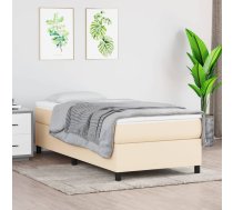 Atsperu Gultas Rāmis Ar Matraci, Krēmkrāsas, 90X200 Cm, Audums Vidaxl 8720845548957