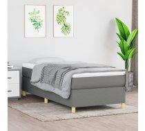 Atsperu Gulta Ar Matraci, Tumši Pelēka, 90X200 Cm, Audums Vidaxl 8720845549909
