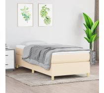 Atsperu Gultas Rāmis Ar Matraci, Krēmkrāsas, 90X200 Cm, Audums Vidaxl 8720845549947