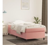 Atsperu Gulta Ar Matraci, Rozā Samts, 90X200 Cm Vidaxl 8720845551612