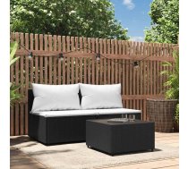 3-Daļīgs Dārza Atpūtas Mēbeļu Komplekts, Melna Pe Rotangpalma Vidaxl 8720845672393