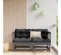 Dārza Stūra Dīvāni, 2 Gab., Pelēki, Priedes Masīvkoks Vidaxl 8720845806002