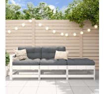 3-Daļīgs Dārza Atpūtas Mēbeļu Komplekts, Balts Priedes Koks Vidaxl 8720845806767