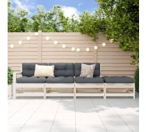 4-Daļīgs Dārza Atpūtas Mēbeļu Komplekts, Balts Priedes Koks Vidaxl 8720845806903