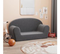 Divvietīgs Bērnu Dīvāns, Antracītpelēks, Mīksts Plīšs Vidaxl 8721012056657
