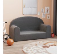 Divvietīgs Bērnu Dīvāns, Antracītpelēks, Mīksts Plīšs Vidaxl 8721012056893