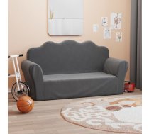 Divvietīgs Bērnu Dīvāns, Antracītpelēks, Mīksts Plīšs Vidaxl 8721012057258