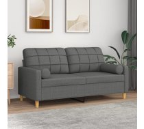 Divvietīgs Dīvāns Ar Spilveniem, Tumši Pelēks, 140 Cm, Audums Vidaxl 8721012057500