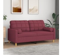Divvietīgs Dīvāns Ar Spilveniem, Vīnsarkans, 140 Cm, Audums Vidaxl 8721012057555