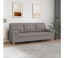 Trīsvietīgs Dīvāns Ar Spilveniem, Pelēkbrūns, 180 Cm, Audums Vidaxl 8721012057647