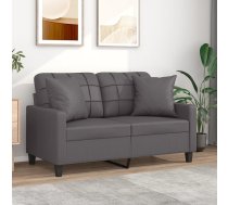 Divvietīgs Dīvāns Ar Spilveniem, Pelēks, 120 Cm, Mākslīgā Āda Vidaxl 8721012057678