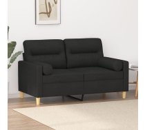 Divvietīgs Dīvāns Ar Spilveniem, Melns, 120 Cm, Audums Vidaxl 8721012057845