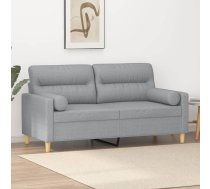 Divvietīgs Dīvāns Ar Spilveniem, Gaiši Pelēks, 140 Cm, Audums Vidaxl 8721012057883
