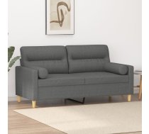 Divvietīgs Dīvāns Ar Spilveniem, Tumši Pelēks, 140 Cm, Audums Vidaxl 8721012057890