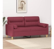 Divvietīgs Dīvāns Ar Spilveniem, Vīnsarkans, 140 Cm, Audums Vidaxl 8721012057944