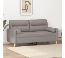 Divvietīgs Dīvāns Ar Spilveniem, Pelēkbrūns, 140 Cm, Audums Vidaxl 8721012057951