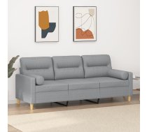 Divvietīgs Dīvāns Ar Spilveniem, Gaiši Pelēks, 180 Cm, Audums Vidaxl 8721012057968