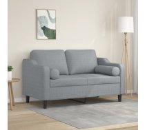 Divvietīgs Dīvāns Ar Spilveniem, Gaiši Pelēks, 120 Cm, Audums Vidaxl 8721012058040