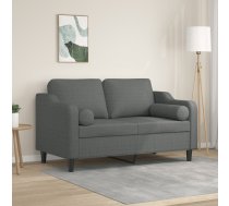 Divvietīgs Dīvāns Ar Spilveniem, Tumši Pelēks, 120 Cm, Audums Vidaxl 8721012058057