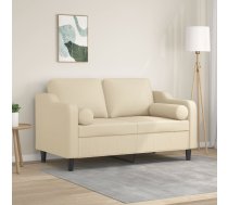 Divvietīgs Dīvāns Ar Spilveniem, Krēmkrāsas, 120 Cm, Audums Vidaxl 8721012058064